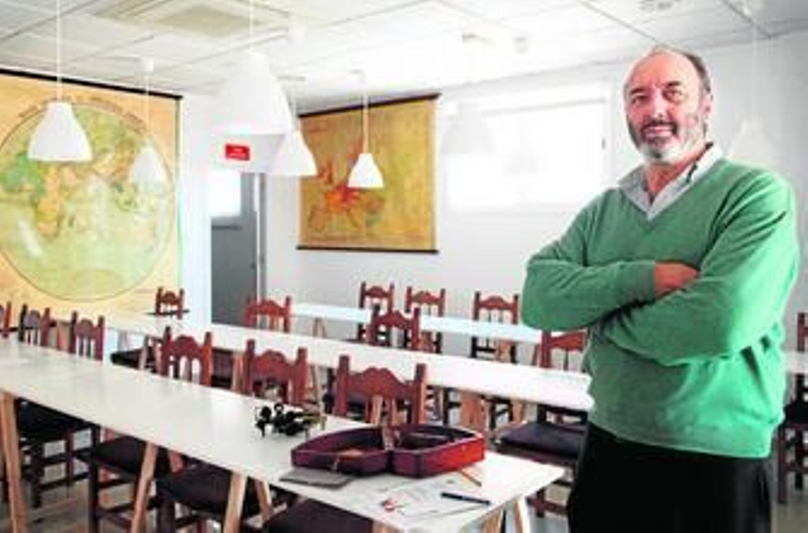 Vicente Domecq Fernández de Bobadilla, en el aula de la Escuela Alavela del parque empresarial.