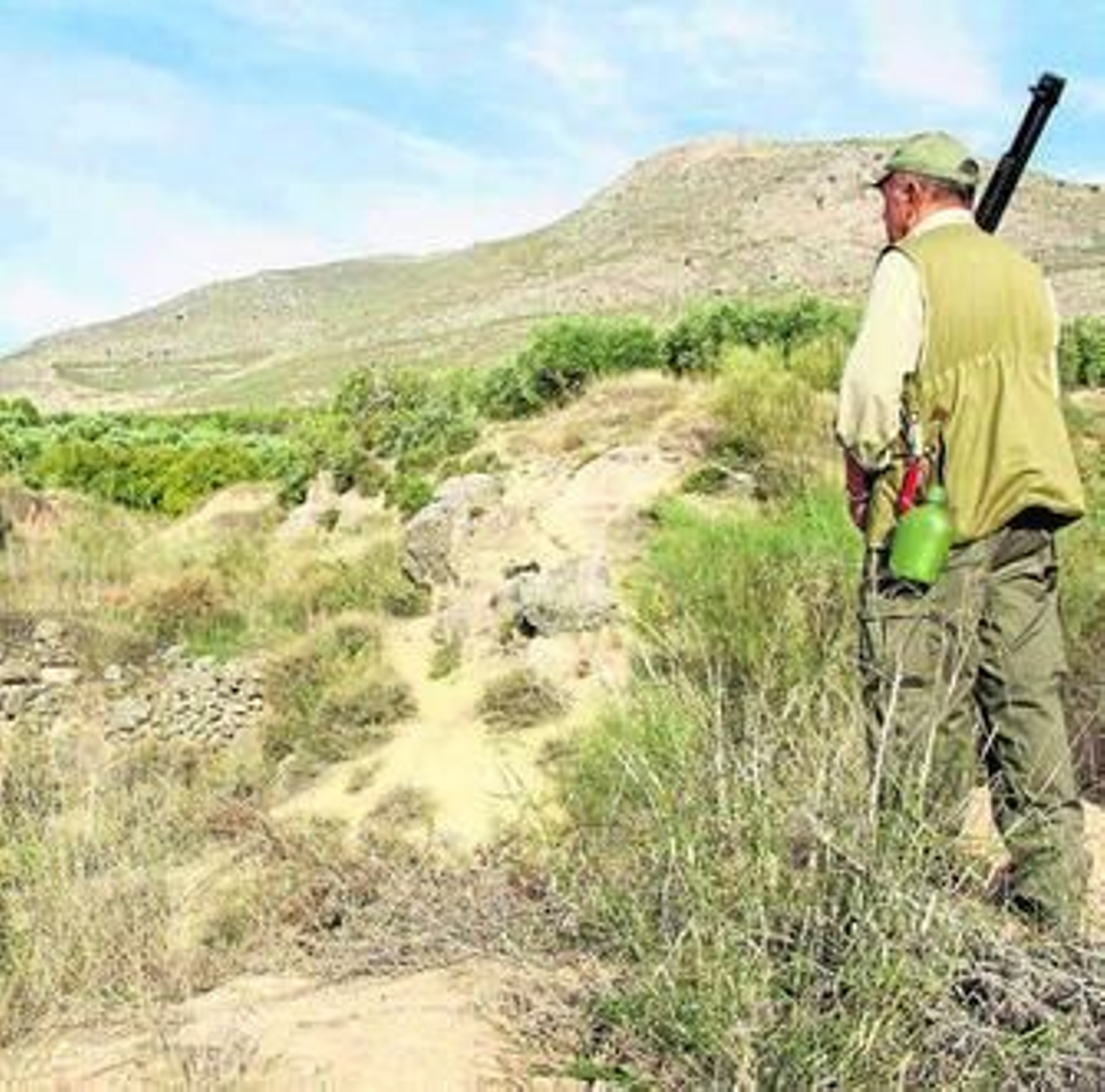 Un cazador contempla el terreno durante una cacería.
