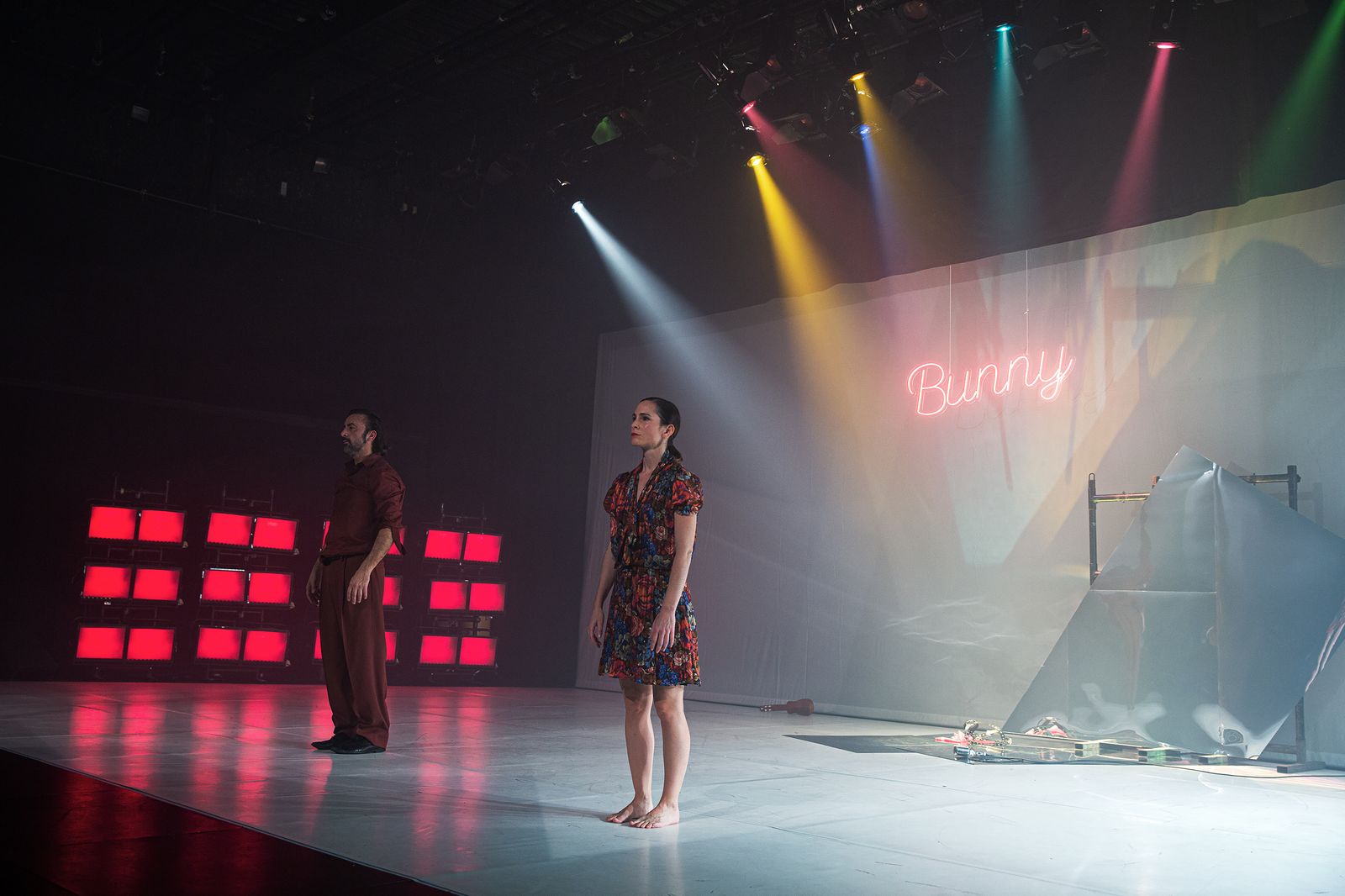 Lucía Vázquez y Miguel Marín durante el estreno de su último trabajo en el Teatro Central.