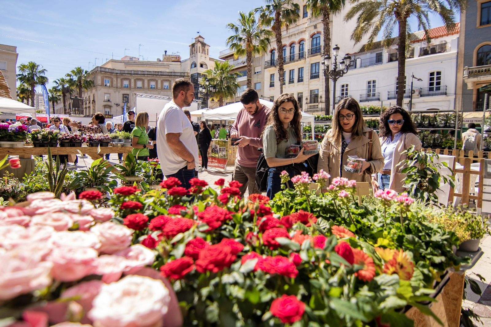 El mercado de las flores en Huelva.