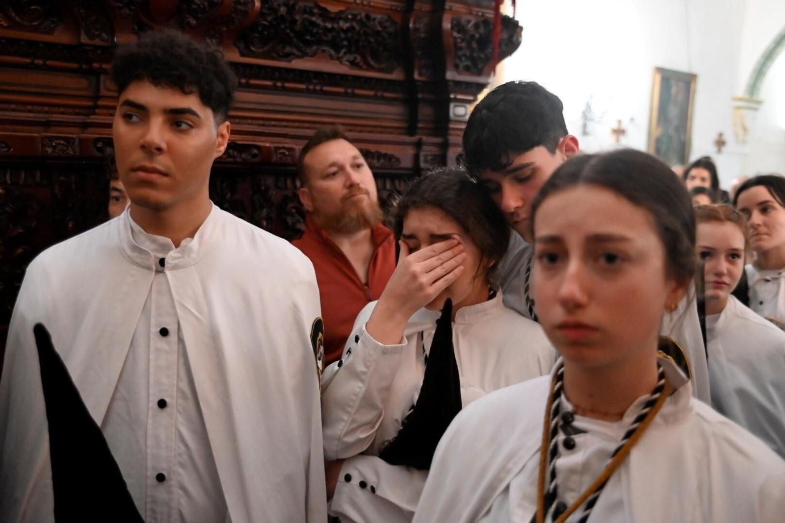 Las imágenes de la hermandad del Perdón en la iglesia de San Roque este Miércoles Santo