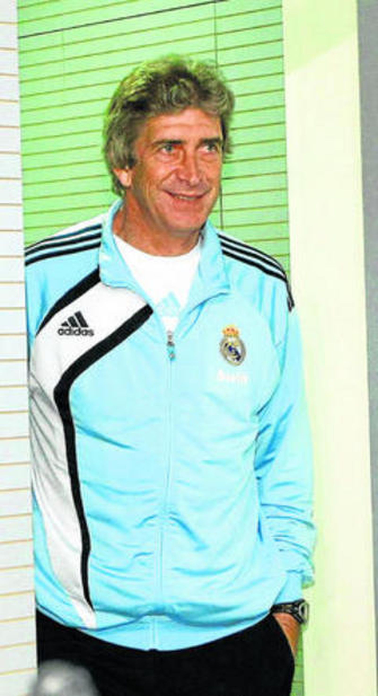 Manuel Pellegrini, sonriente, antes de la rueda de prensa.