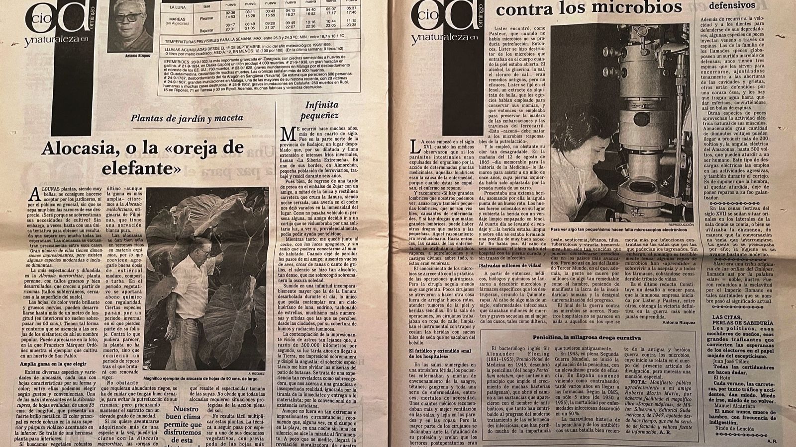 Doble página de 'Europa Sur' del 20 de septiembre de 1998.