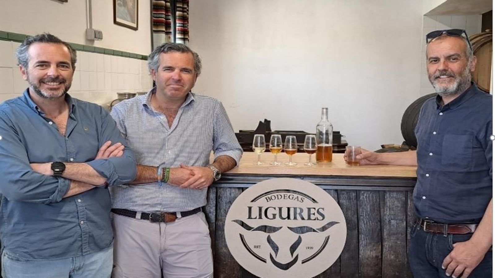 Bodegas Ligures: Javier y Jaime García González, y Enrique Barroso.