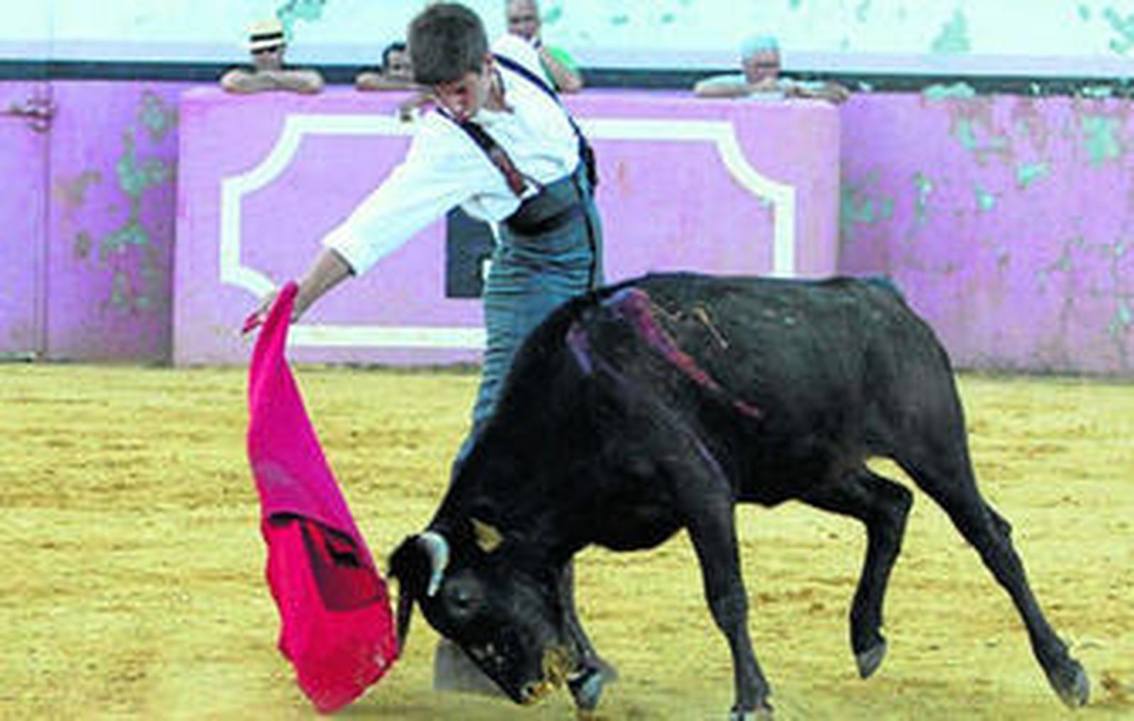 Emilio Silvera hijo durante unas faenas de tienta.
