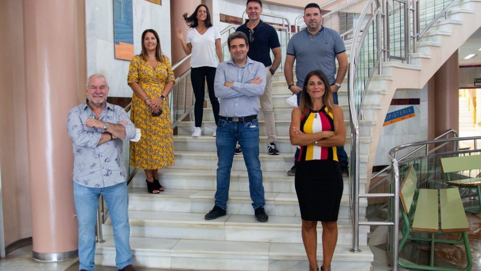 De arriba a abajo: Ana María Durán, Juan José Moreno, Yolanda Amado, Rubén Rodríguez, Emilio Pájaro, Juan Moreno y Vanesa Durán.