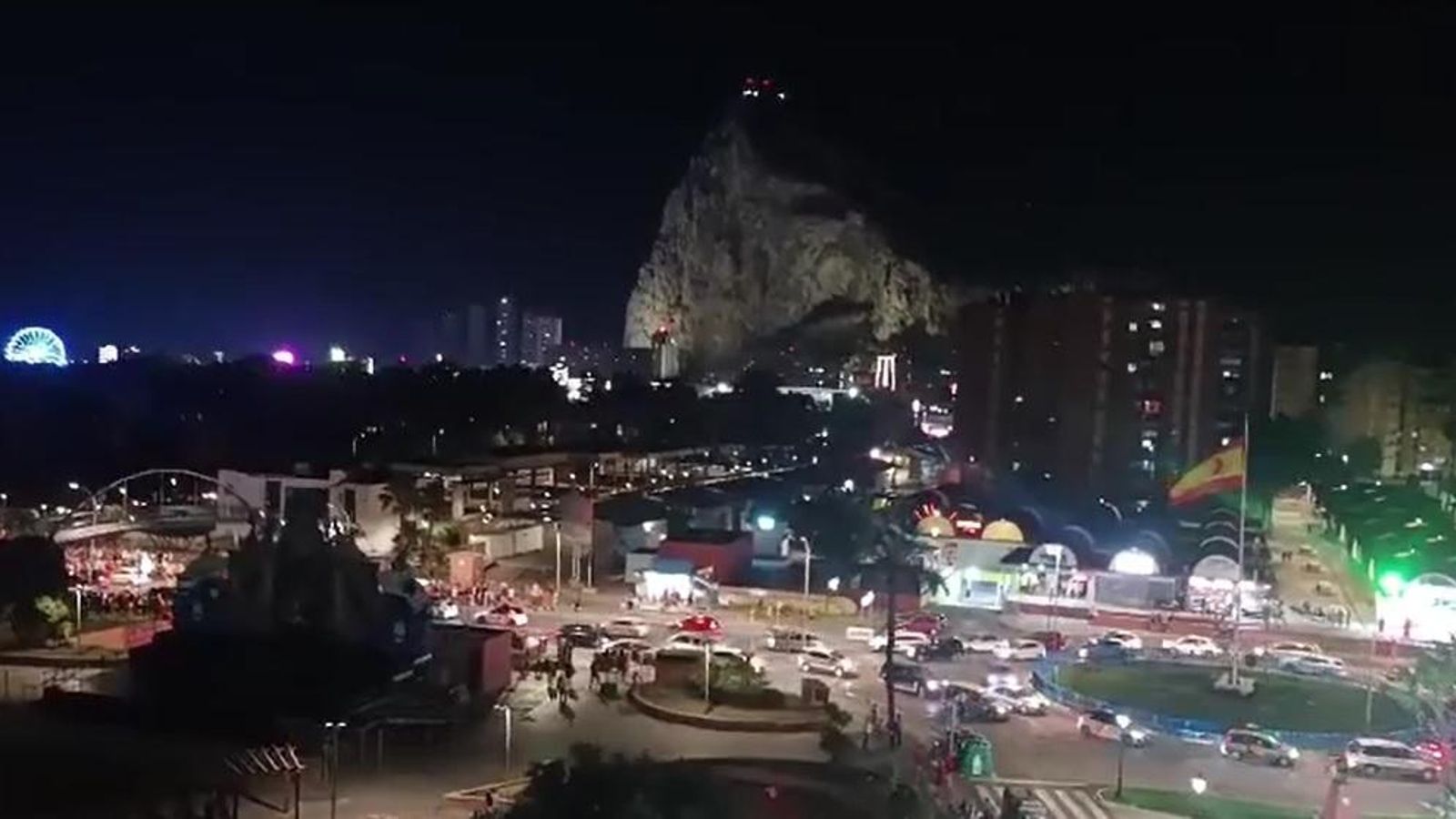 La Verja de Gibraltar tras ganar España la Eurocopa.