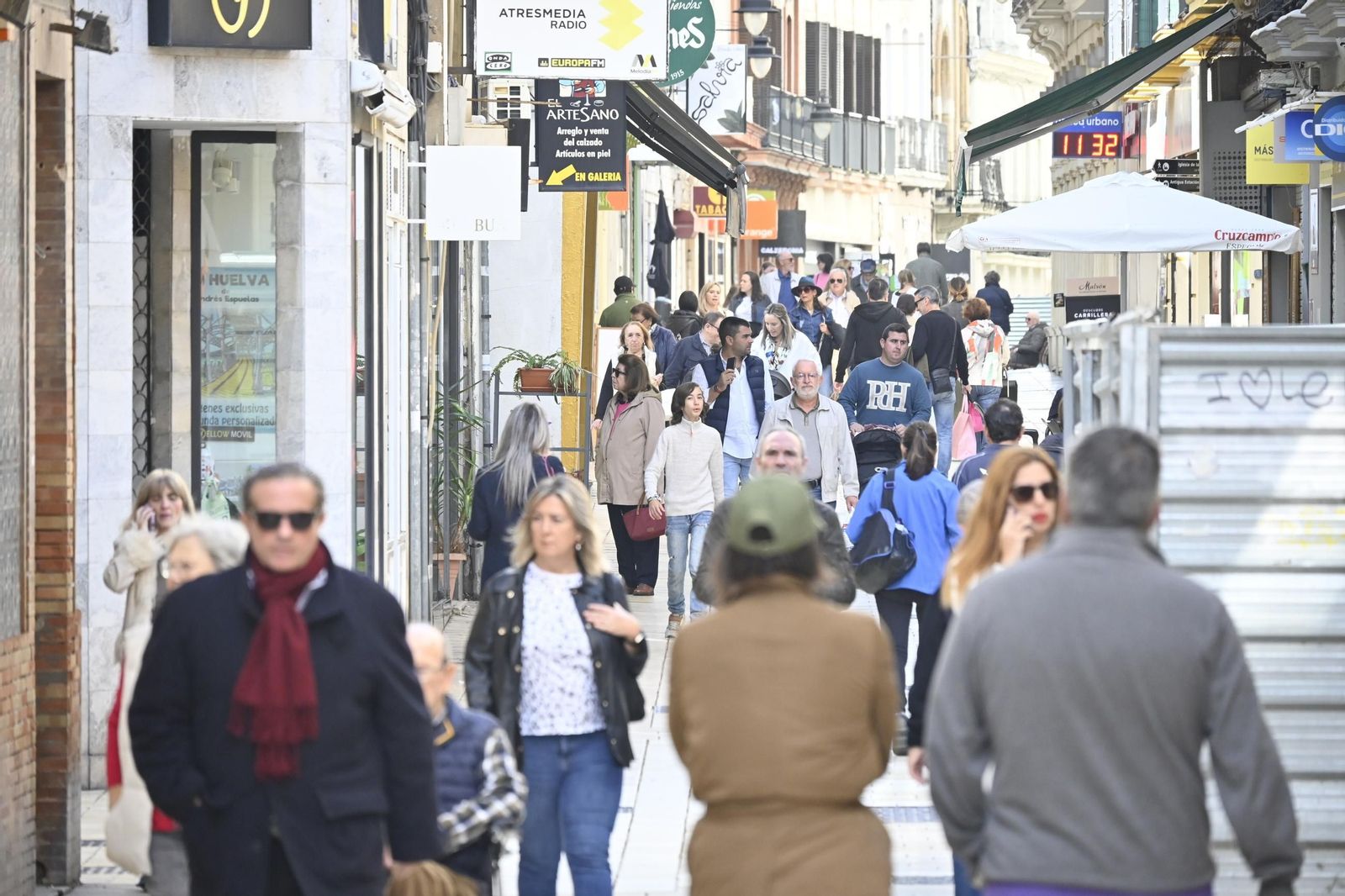Ambiente en el centro de Huelva.