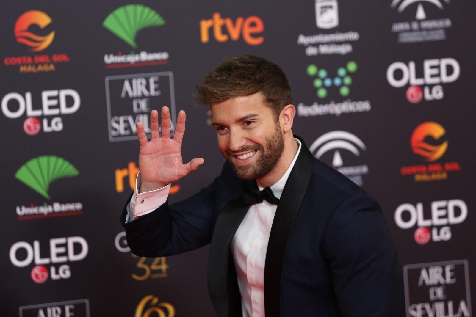 El malagueño Pablo Alborán, en el photocall de los Premios Goya en Málaga.