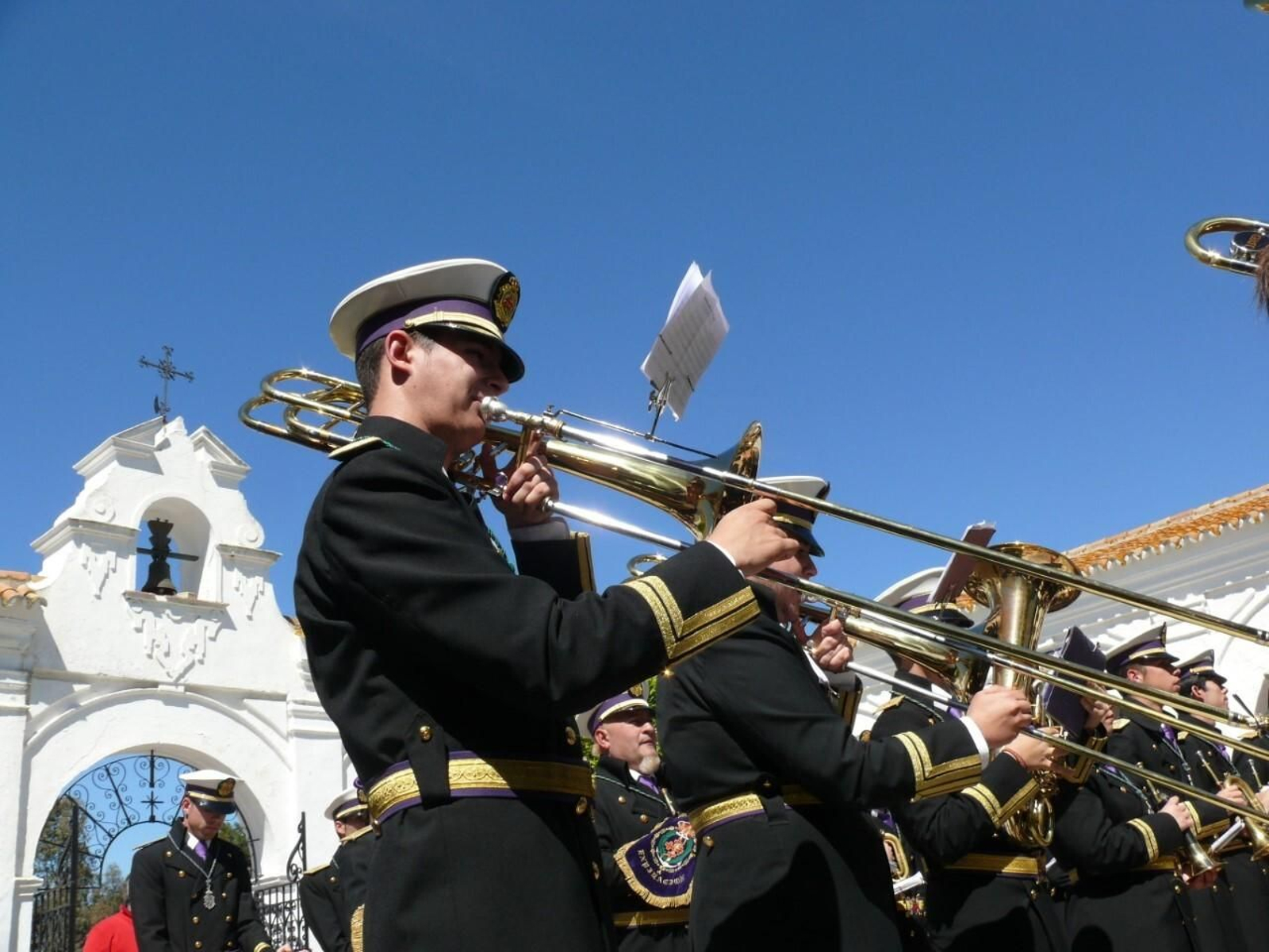La Banda de Cornetas de la Expiración en un concierto en la Cinta.