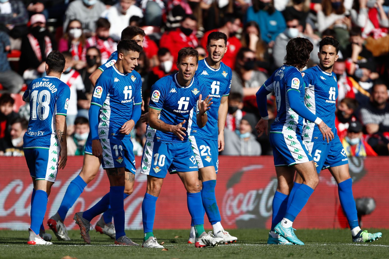 Canales celebra su gol en Vallecas.