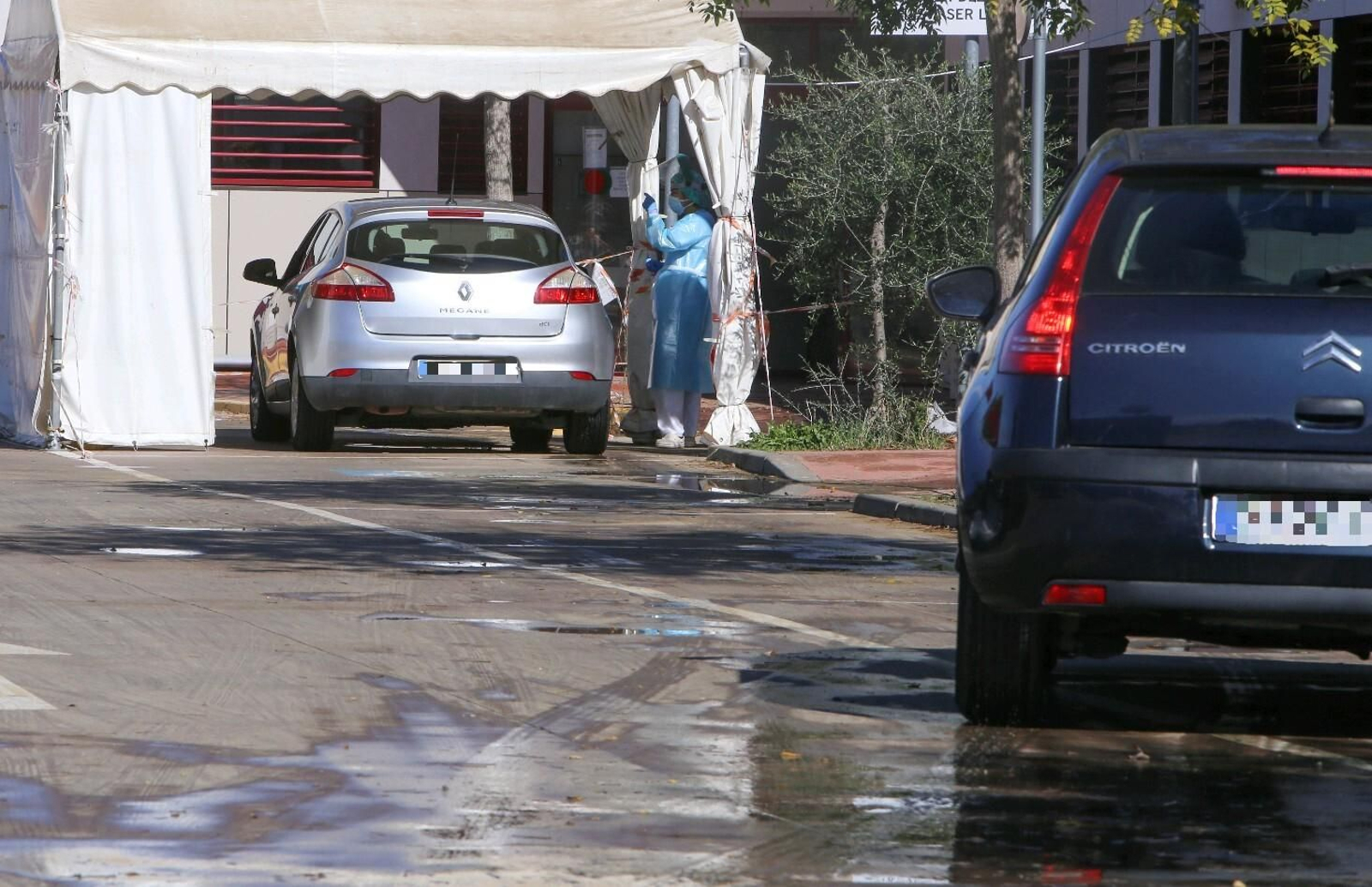 Punto de realización de pruebas Covid en el centro de salud de Los Gallos, en una imagen de esta misma semana.