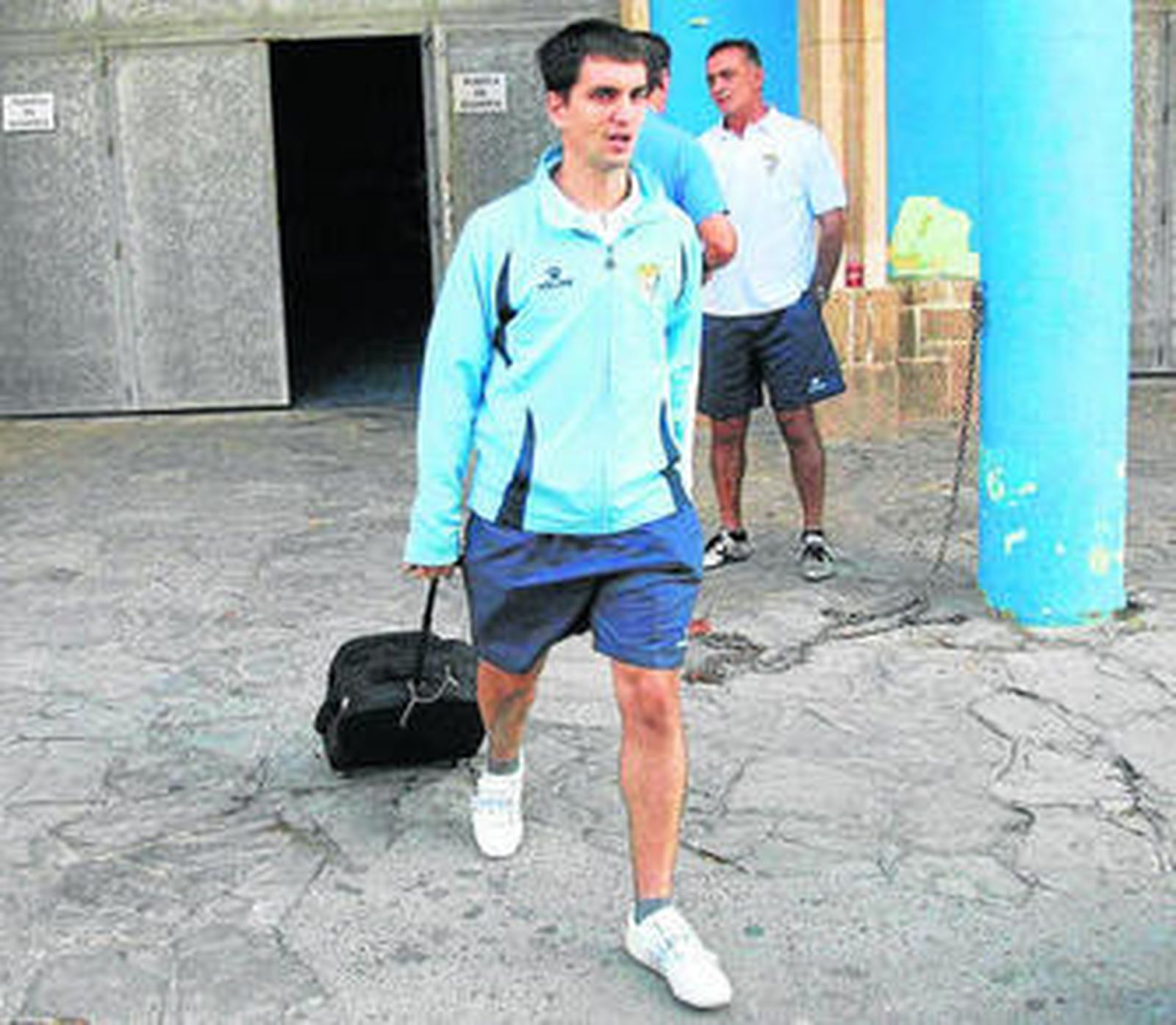 Joseba Arriaga, en una imagen de archivo saliendo del estadio Carranza.