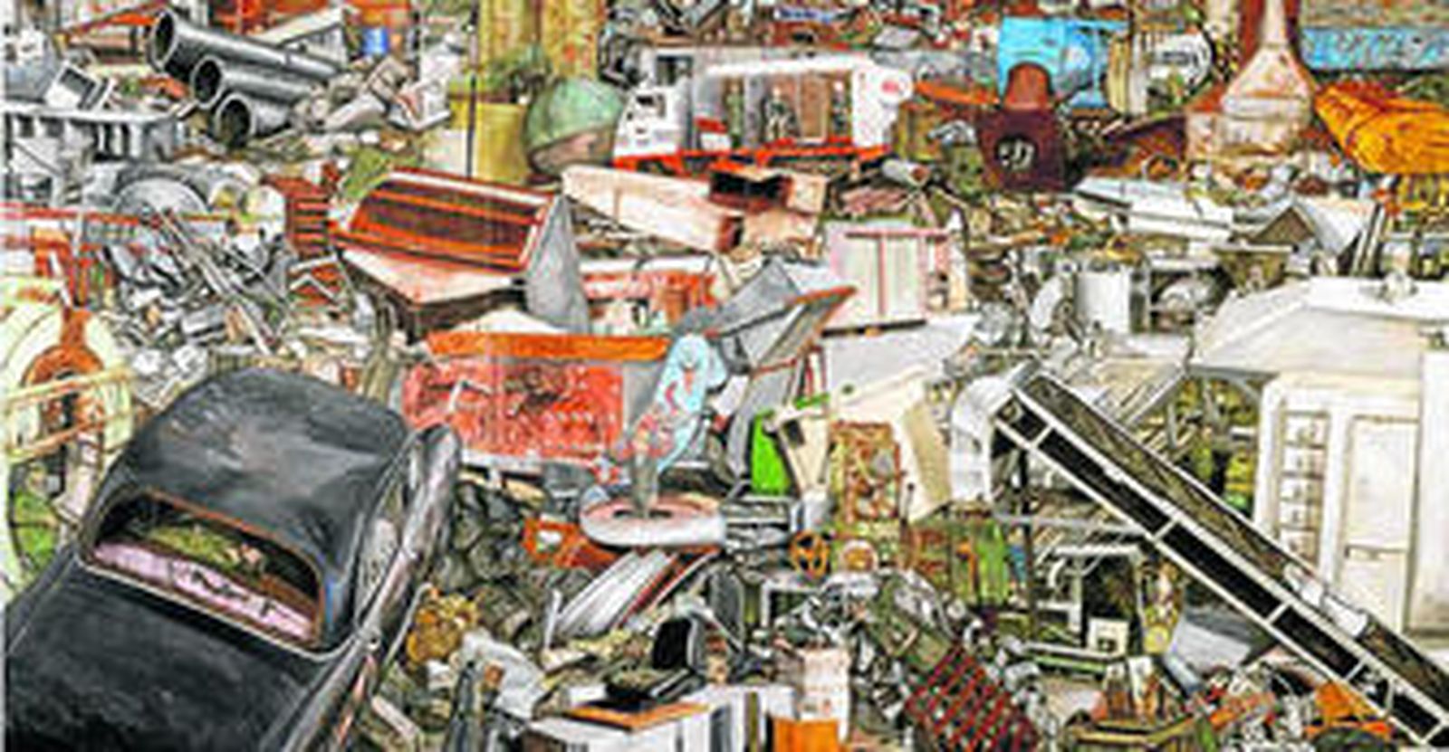 Detalle de 'Enjambre 1', lienzo del pintor sevillano Curro González.