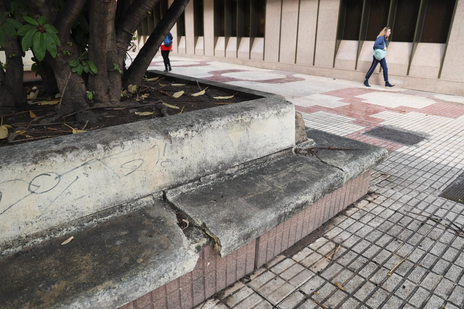 Así están los bancos de la Avenida de Andalucía
