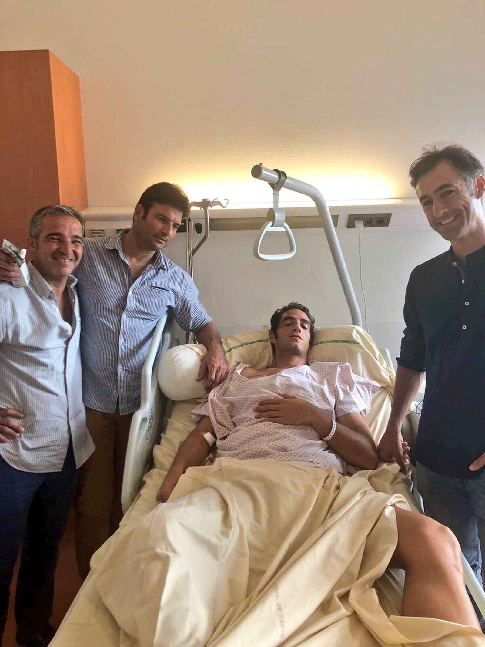 Pepe Moral, tras ser intervenido.