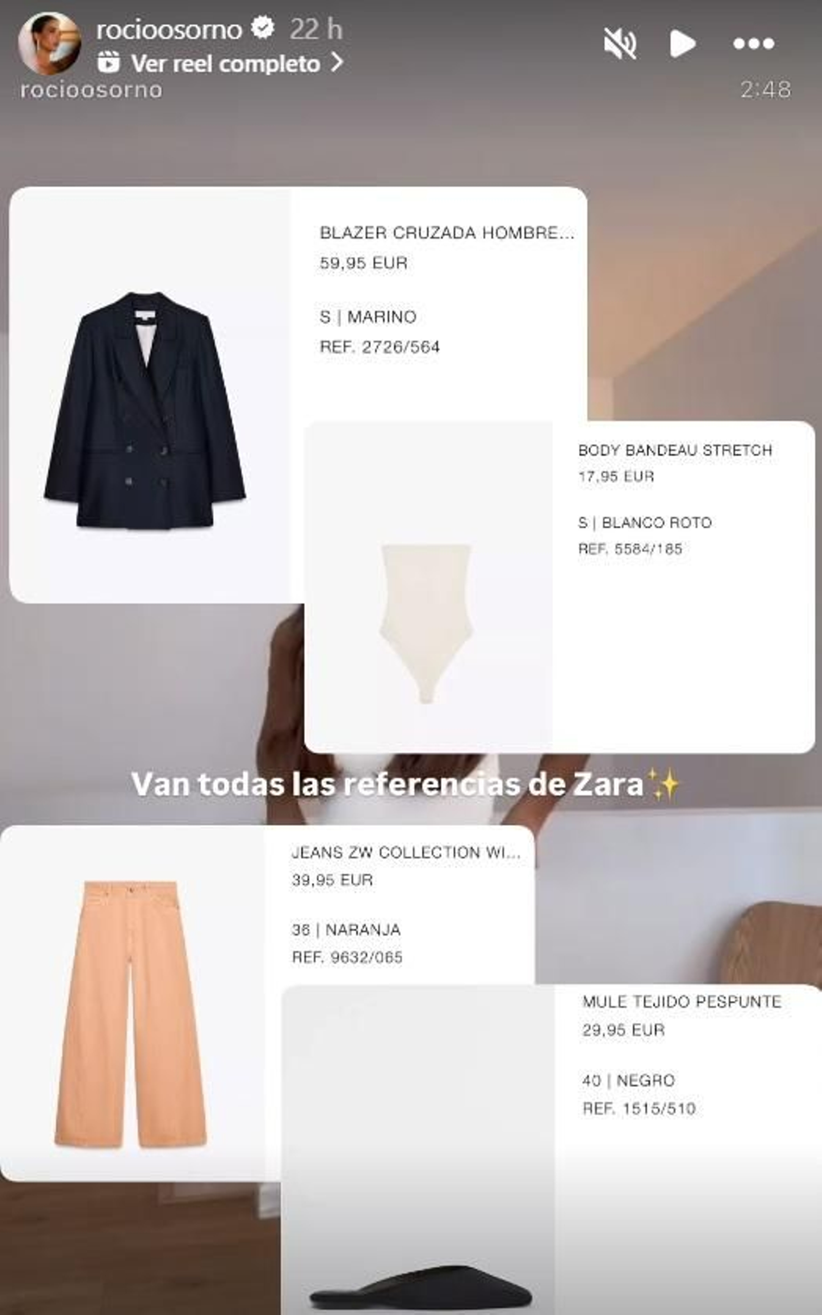 Total look de Zara de Rocío Osorno.