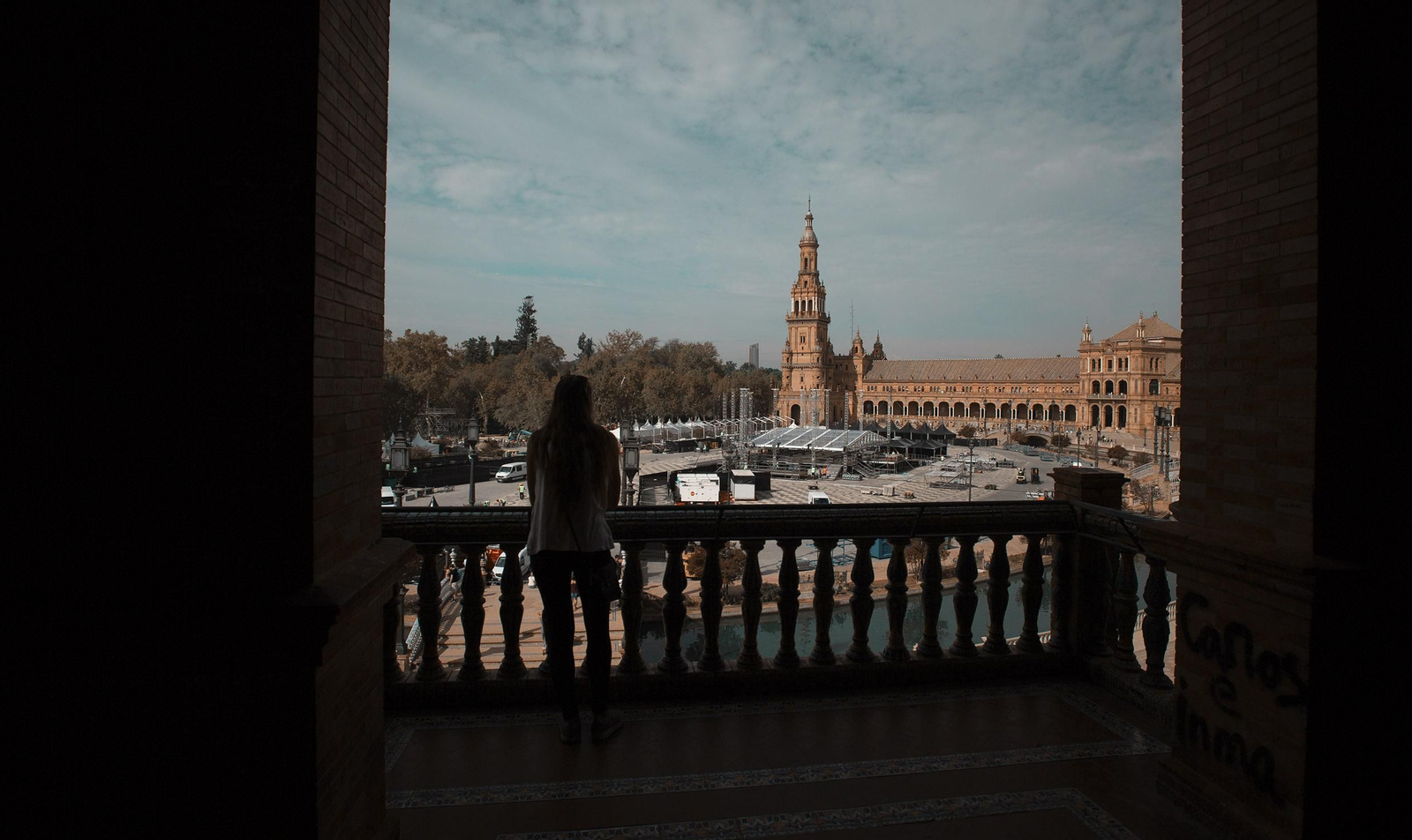 Los preparativos de la MTV en Sevilla, en imágenes