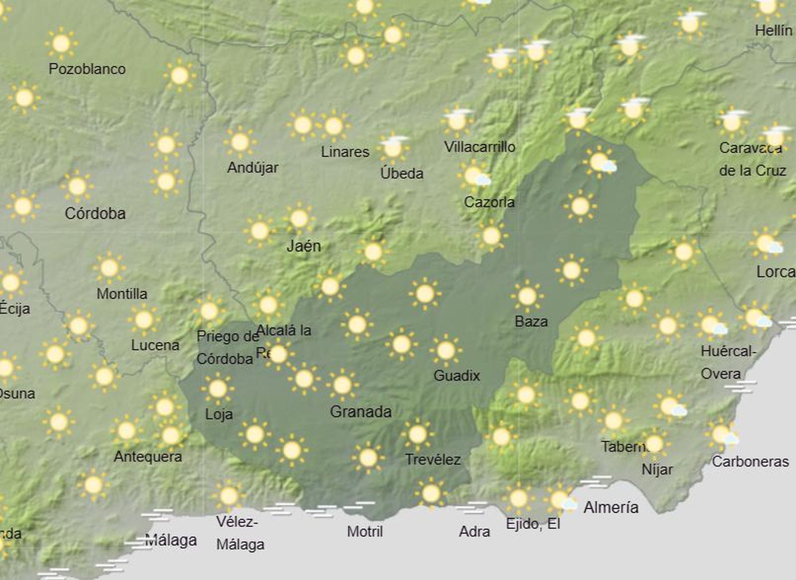 La provincia de Granada roza los 30 grados en el cuarto día del 'veranillo de San Martín'