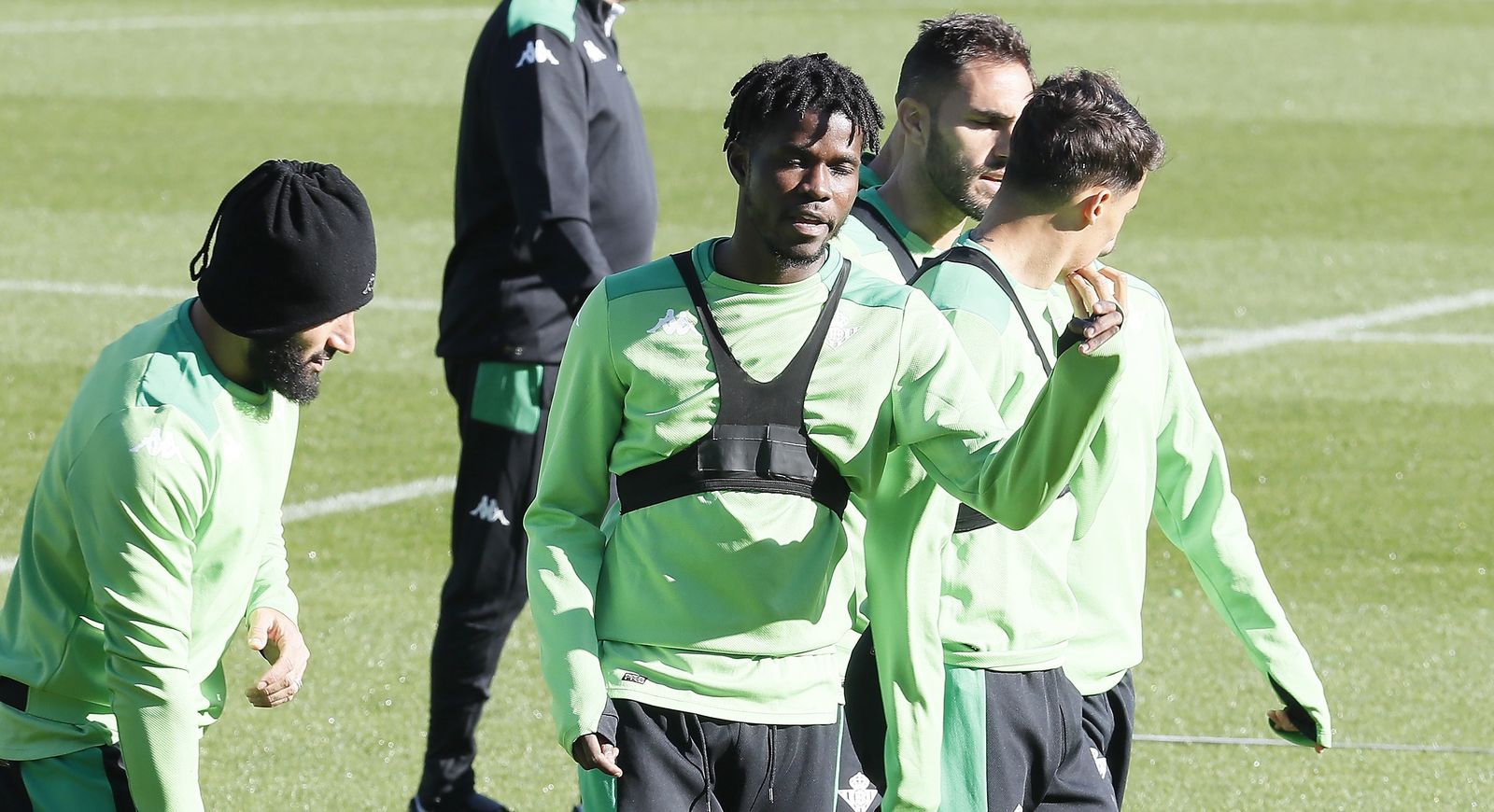 Paul junto a Fekir en un entrenamiento del Betis.