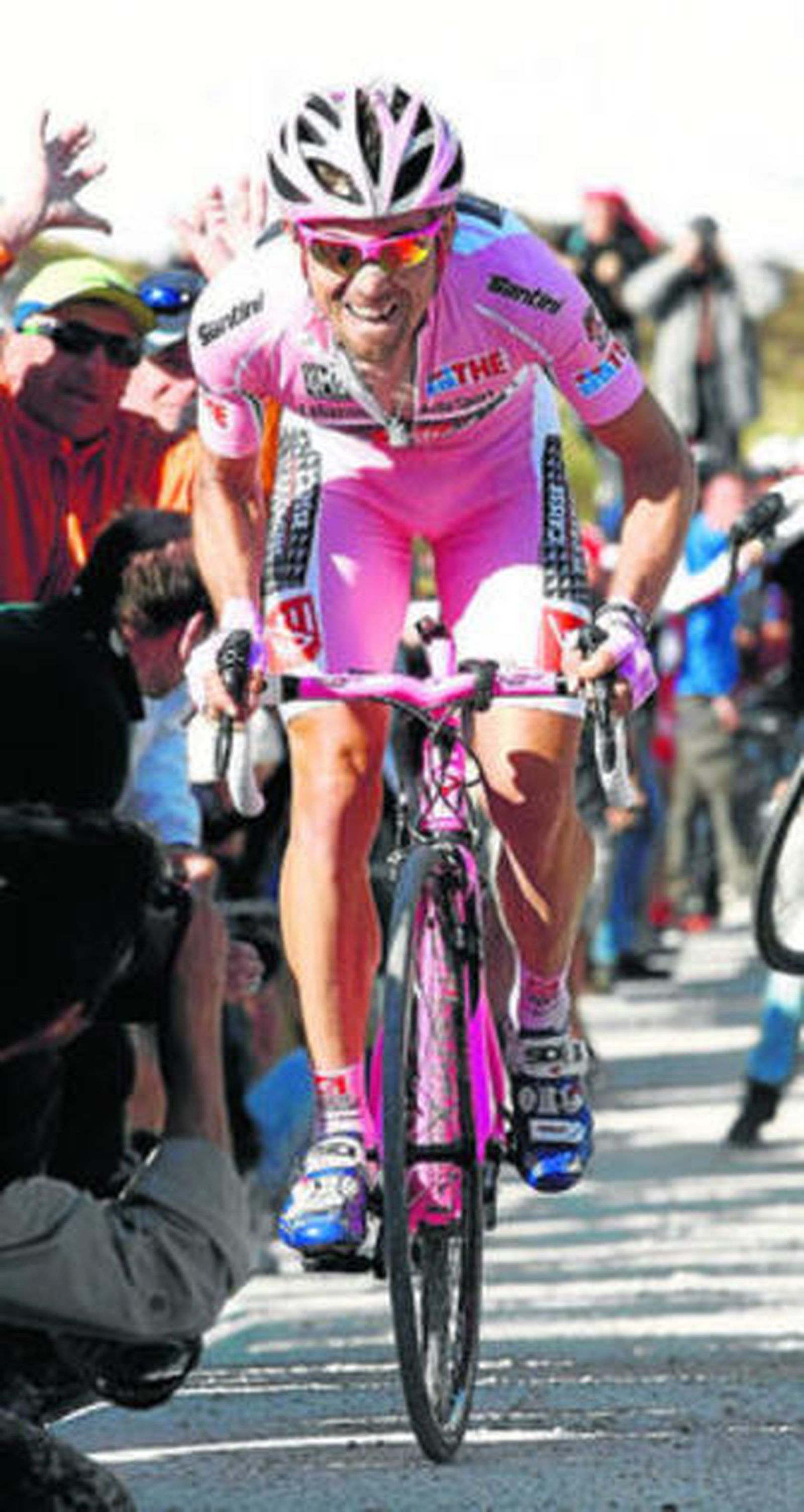 David Arroyo, en un instante de la cronoescalada.