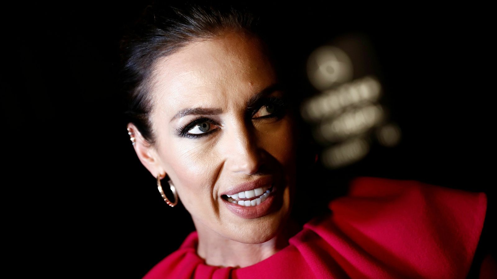 Nieves Álvarez, a su llegada.