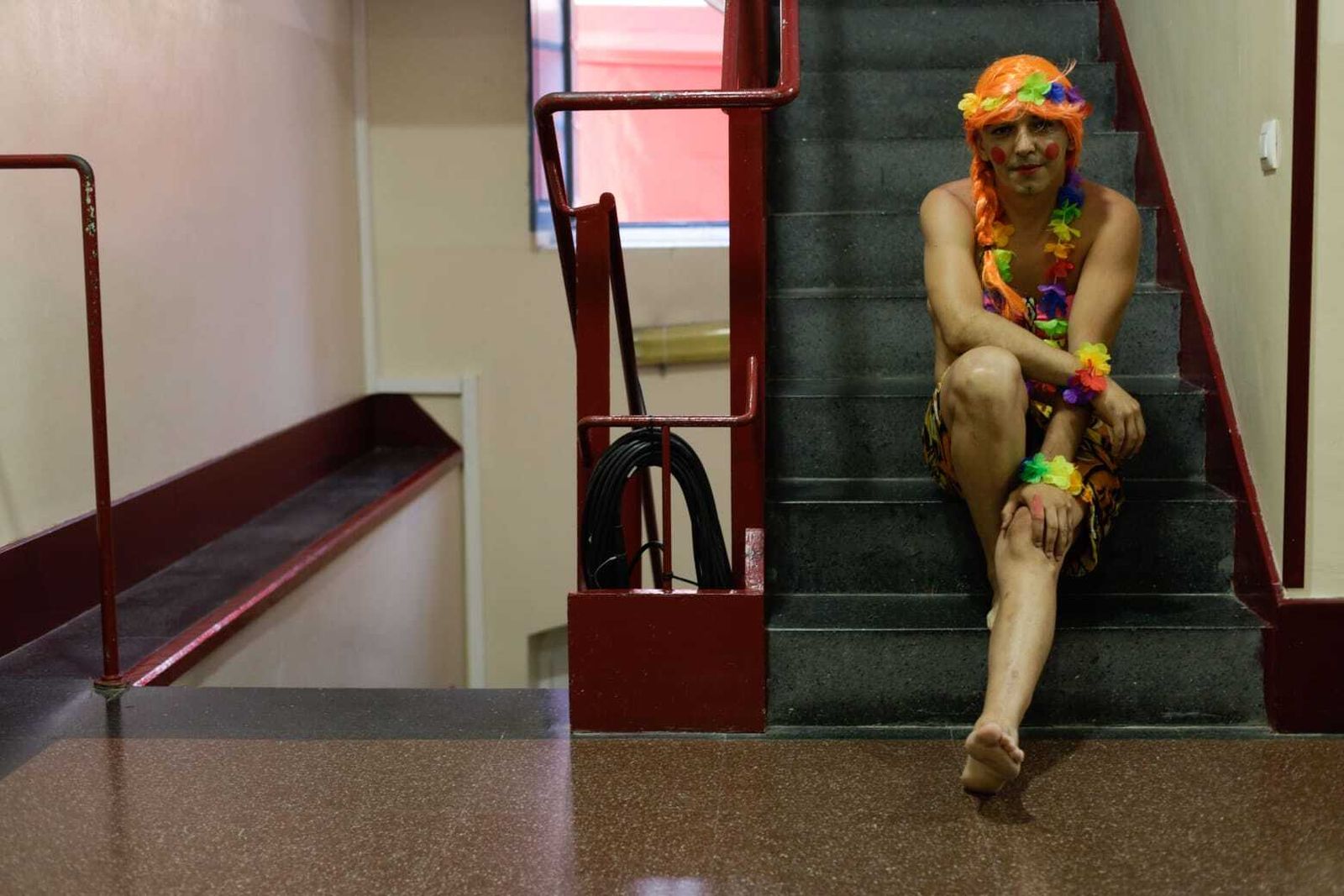 El ambiente en los camerinos del teatro.