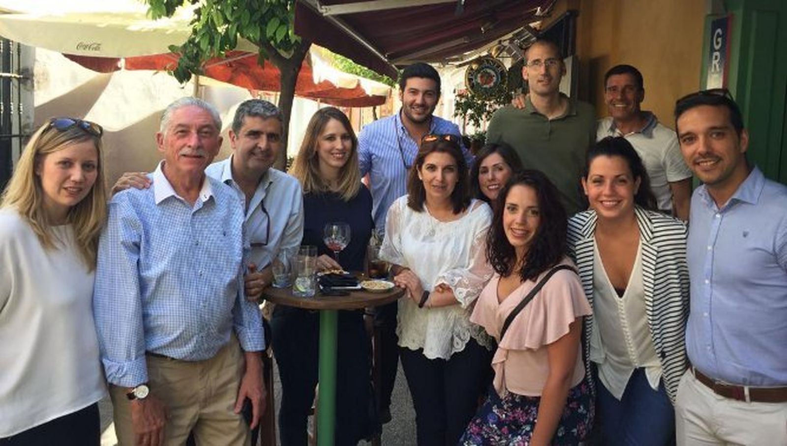 Victoria Viruel, el homenajeado Antonio Gómez de Barreda, José Luis Martínez, Lucía Borrego, Juan Francisco Romero, Carmen López, Miguel Angel  Jarquín, Fernando Delfín, Marta Ledesma, Laura Machuca y Alberto Andújar.