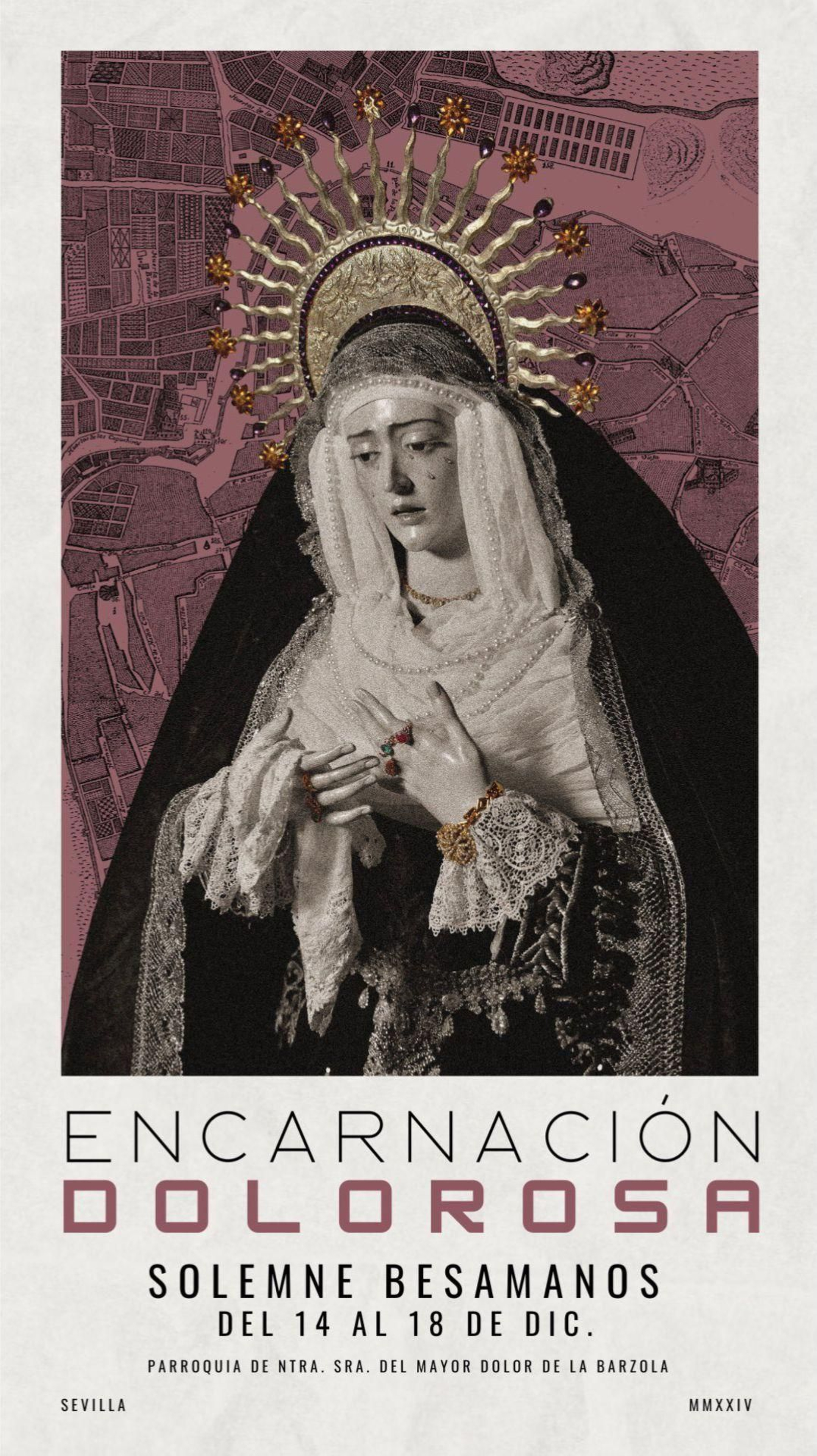 Cartel anunciador del besamanos a la imagen