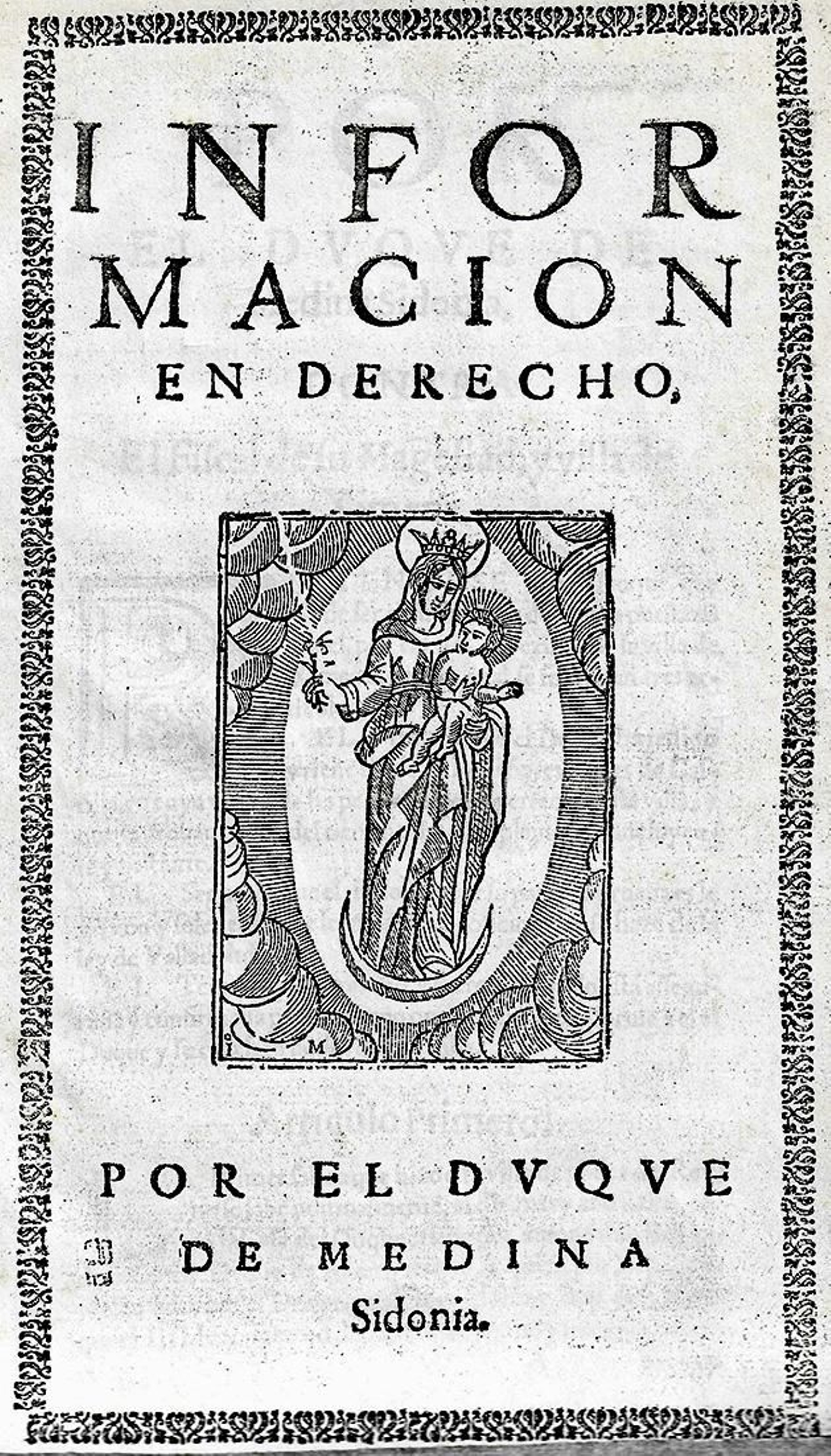 Portada del informe-recurso elevado por el Duque de Medina Sidonia en relación con la sentencia del año 1514.