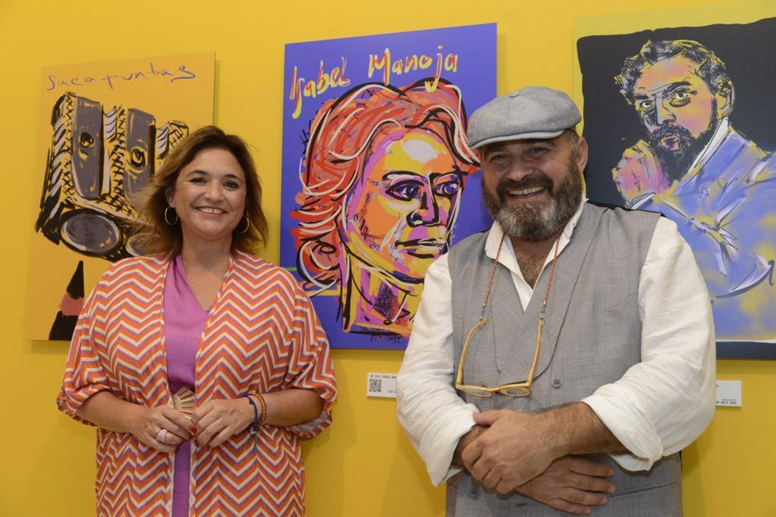 La alcaldesa, Margarita del Cid, y el pintor Moncho Azpeitia.