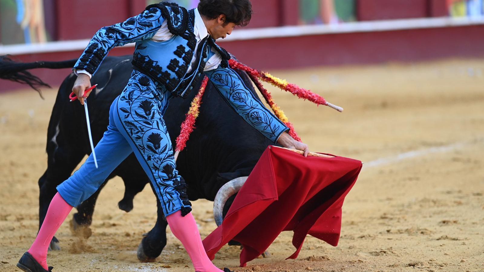 Cayetano lidia al primero de la tarde.