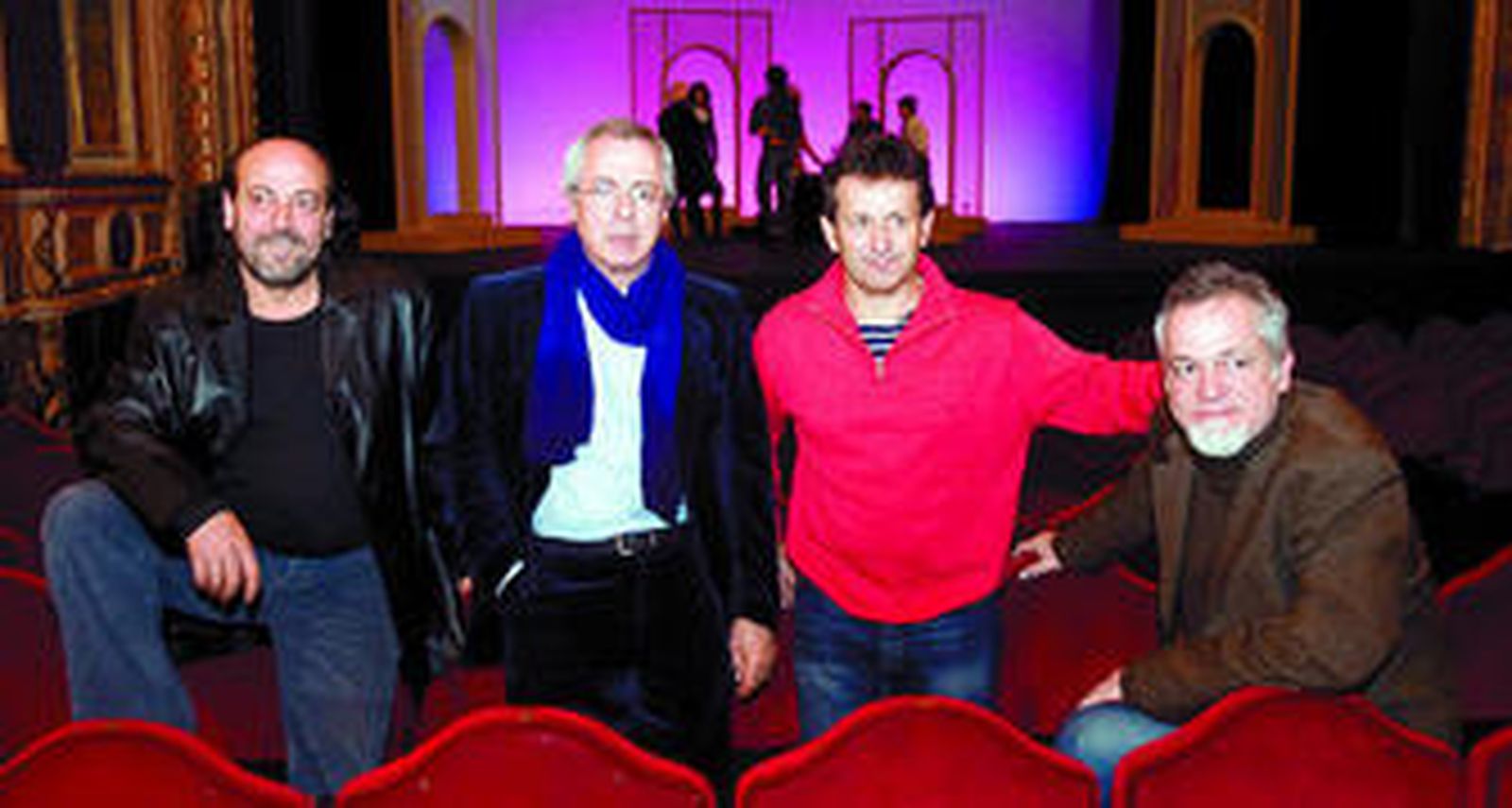 Juan Motilla, Roberto Quintana, Alfonso Zurro y Ramón Bocanegra, ayer en el Lope de Vega.