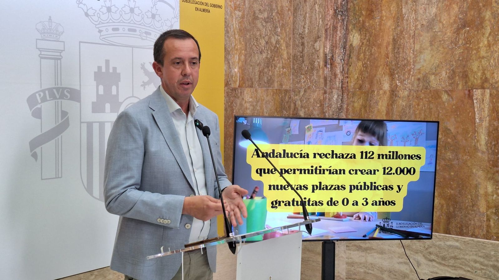 Subdelegado del Gobierno en Almería, José María Martín, en una comparecencia sobre las iniciativas de educación.