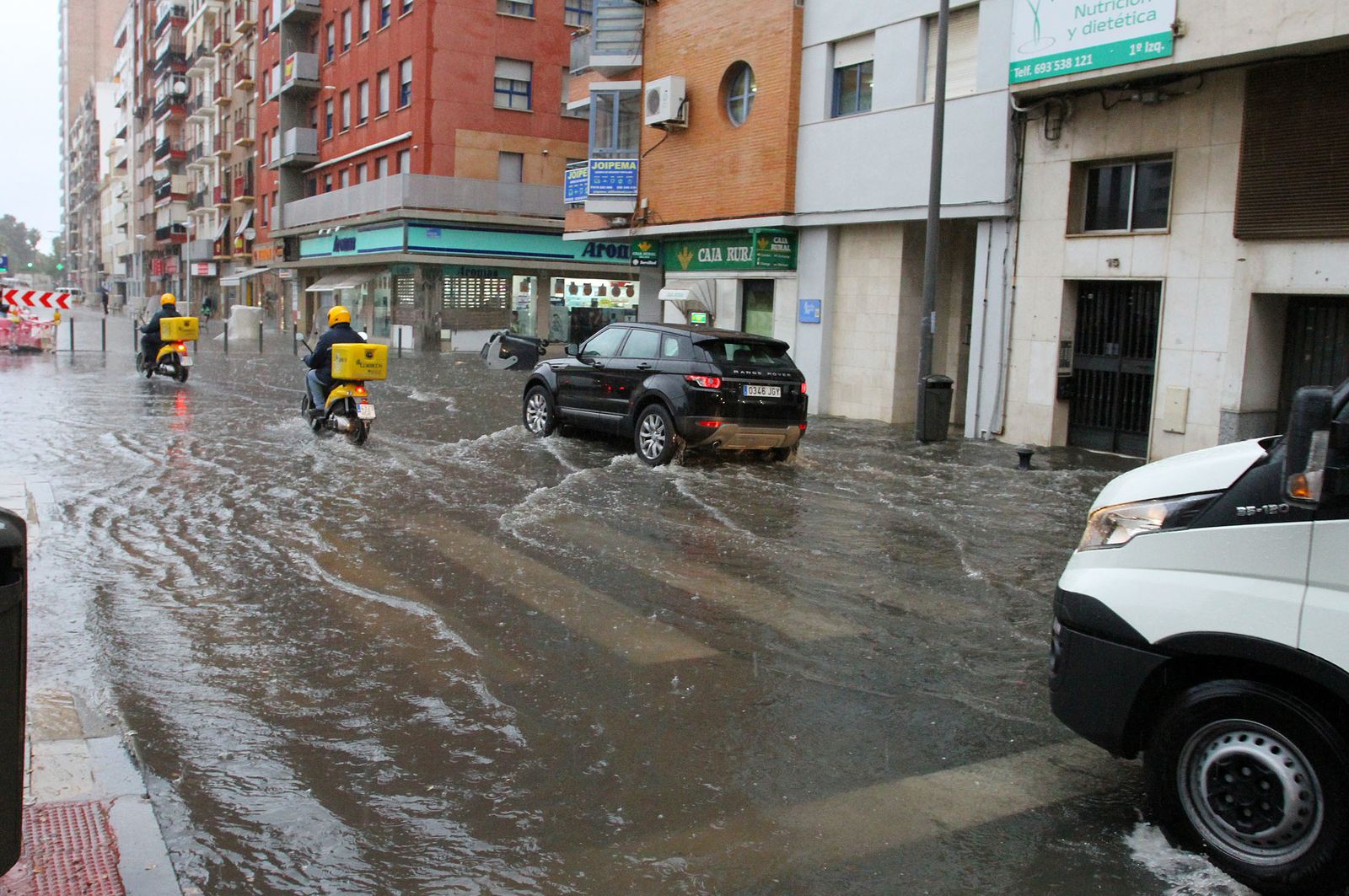 Imágenes del temporal de lluvia en Huelva.