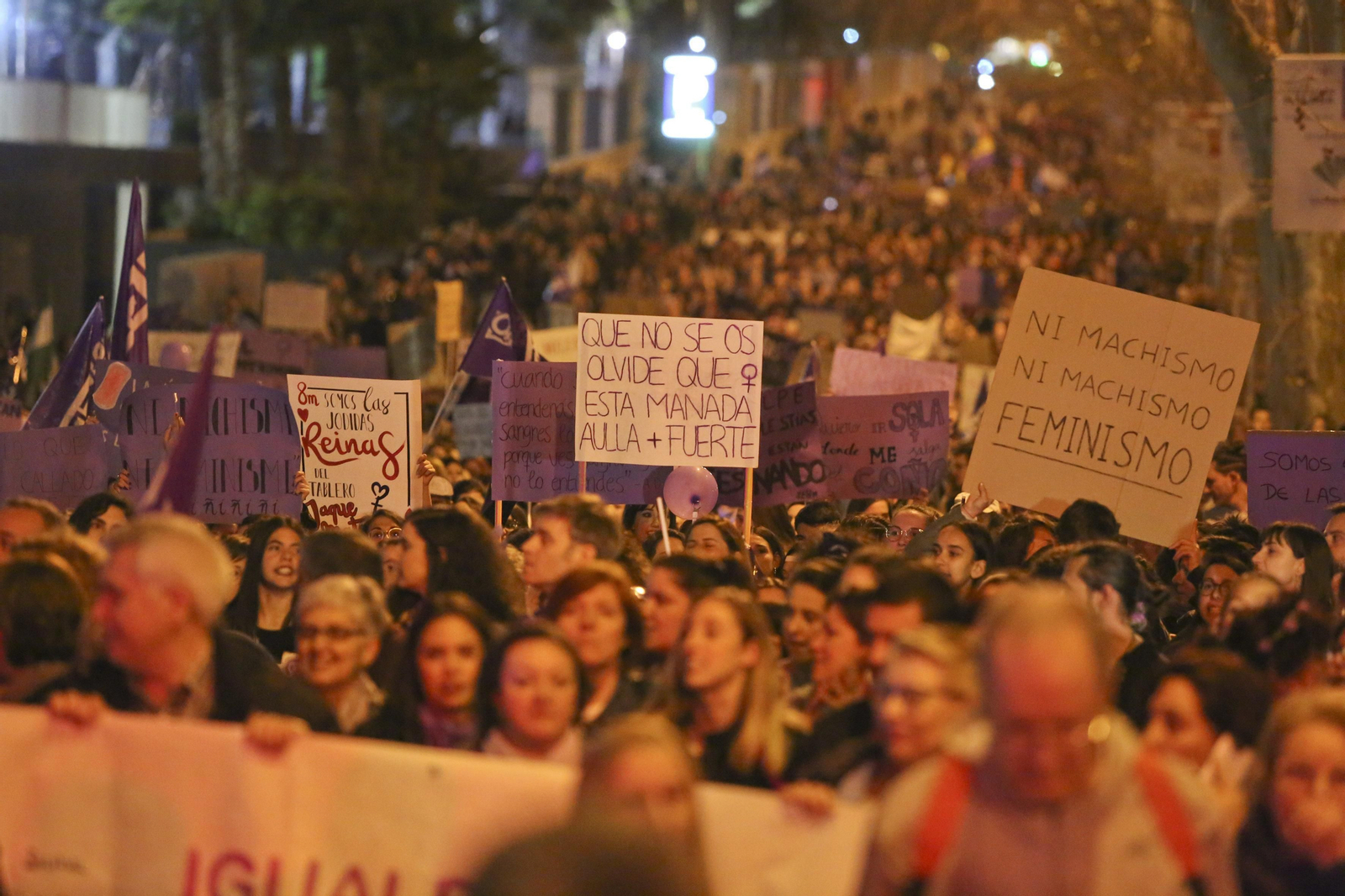 Las imágenes de la manifestación del Día de la Mujer en Málaga