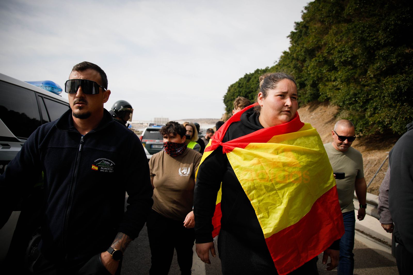 Manifestantes cortando la A-7.
