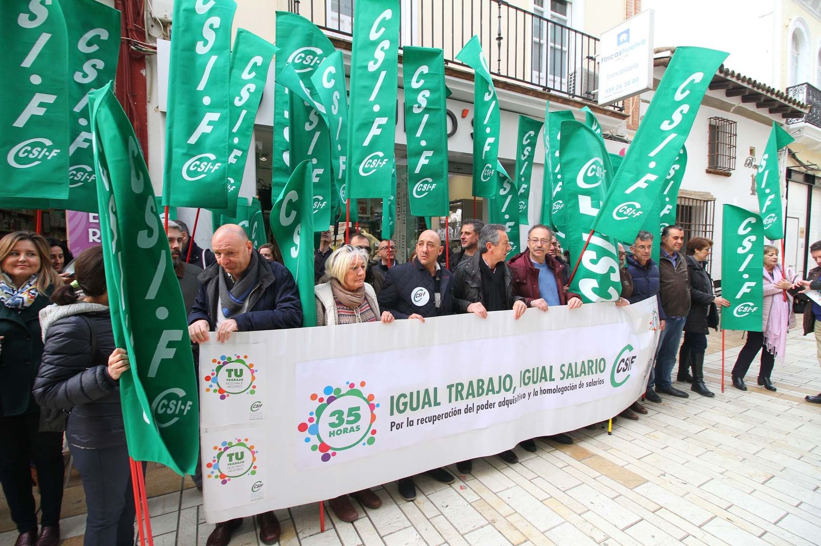 Una protesta anterior del sindicato CSIF en Huelva.