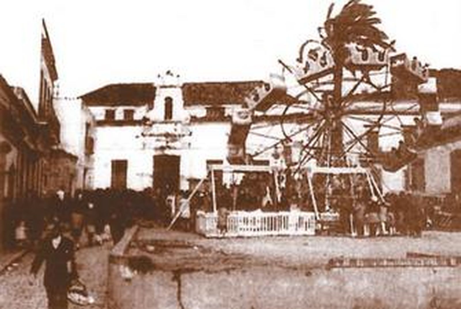 Fiestas de San Sebastián. A la izquierda, un vendedor de caramelos.