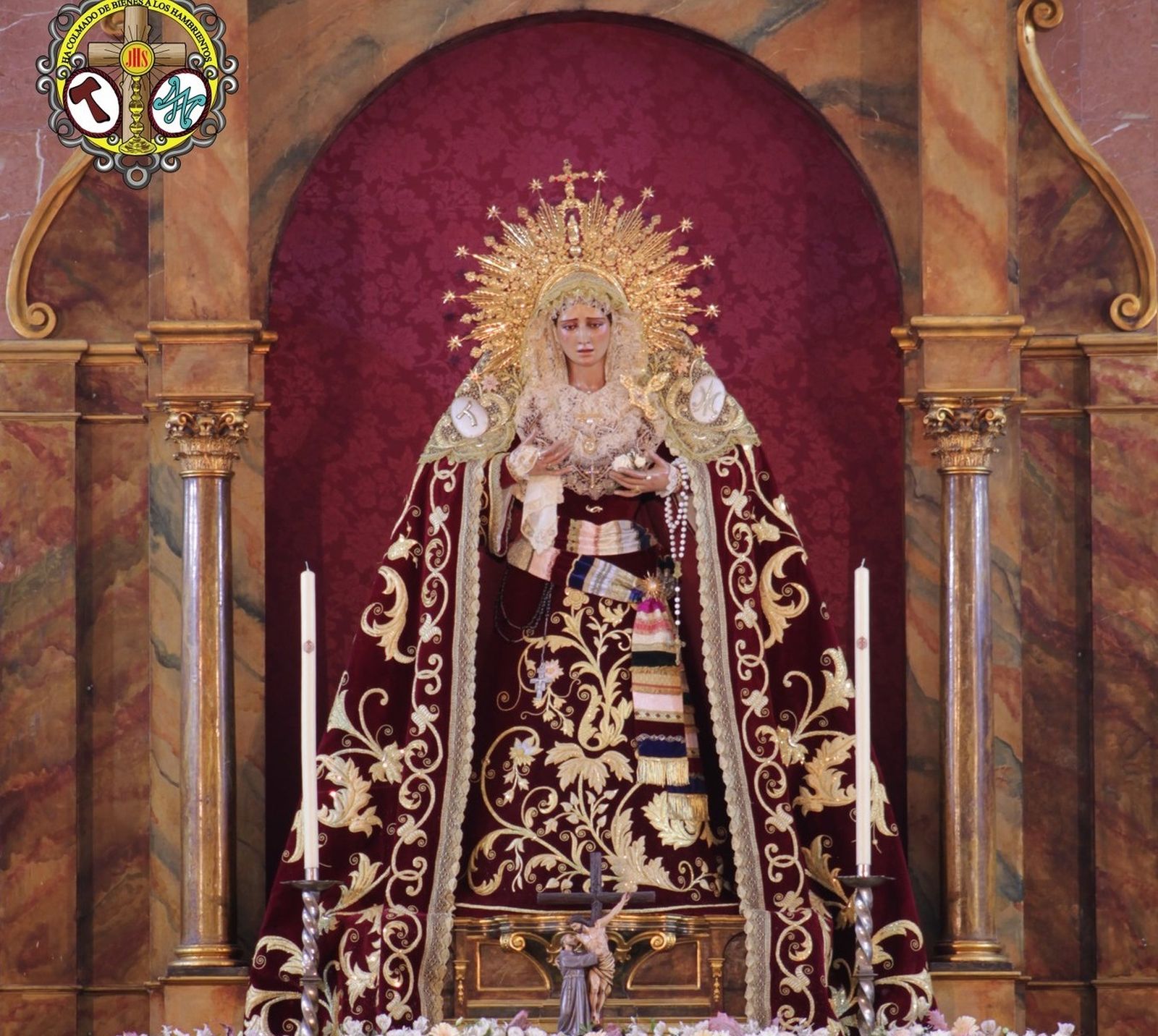 Imagen actual de la dolorosa en el retablo