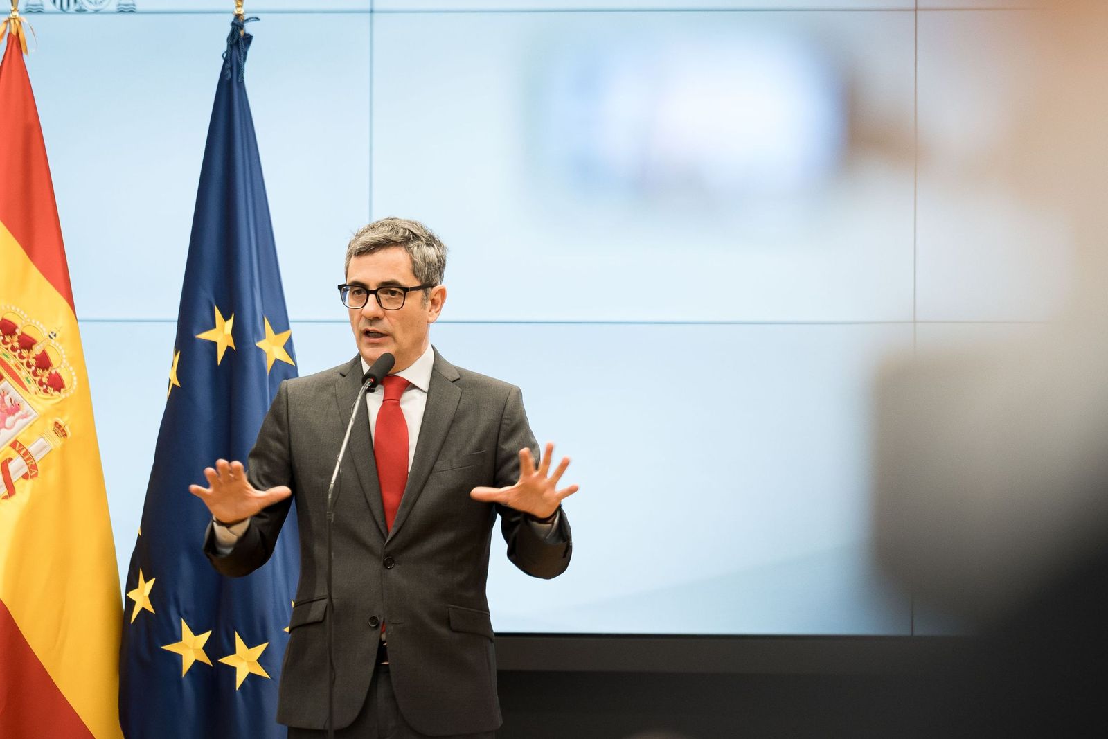 El ministro de la Presidencia y de Justicia, Félix Bolaños, este miércoles.