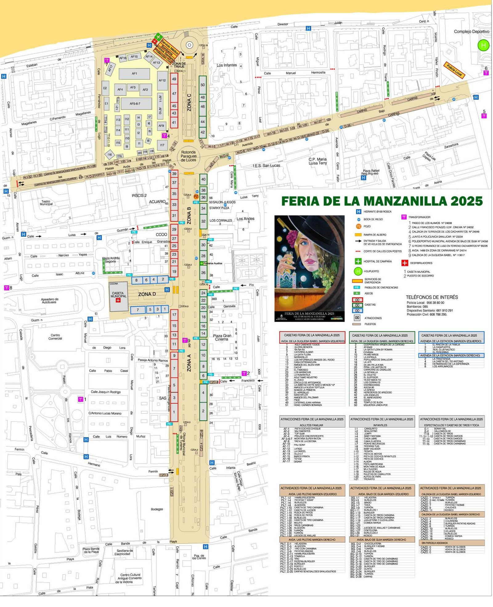 Plano de la Feria de la Manzanilla de Sanlúcar de 2025.
