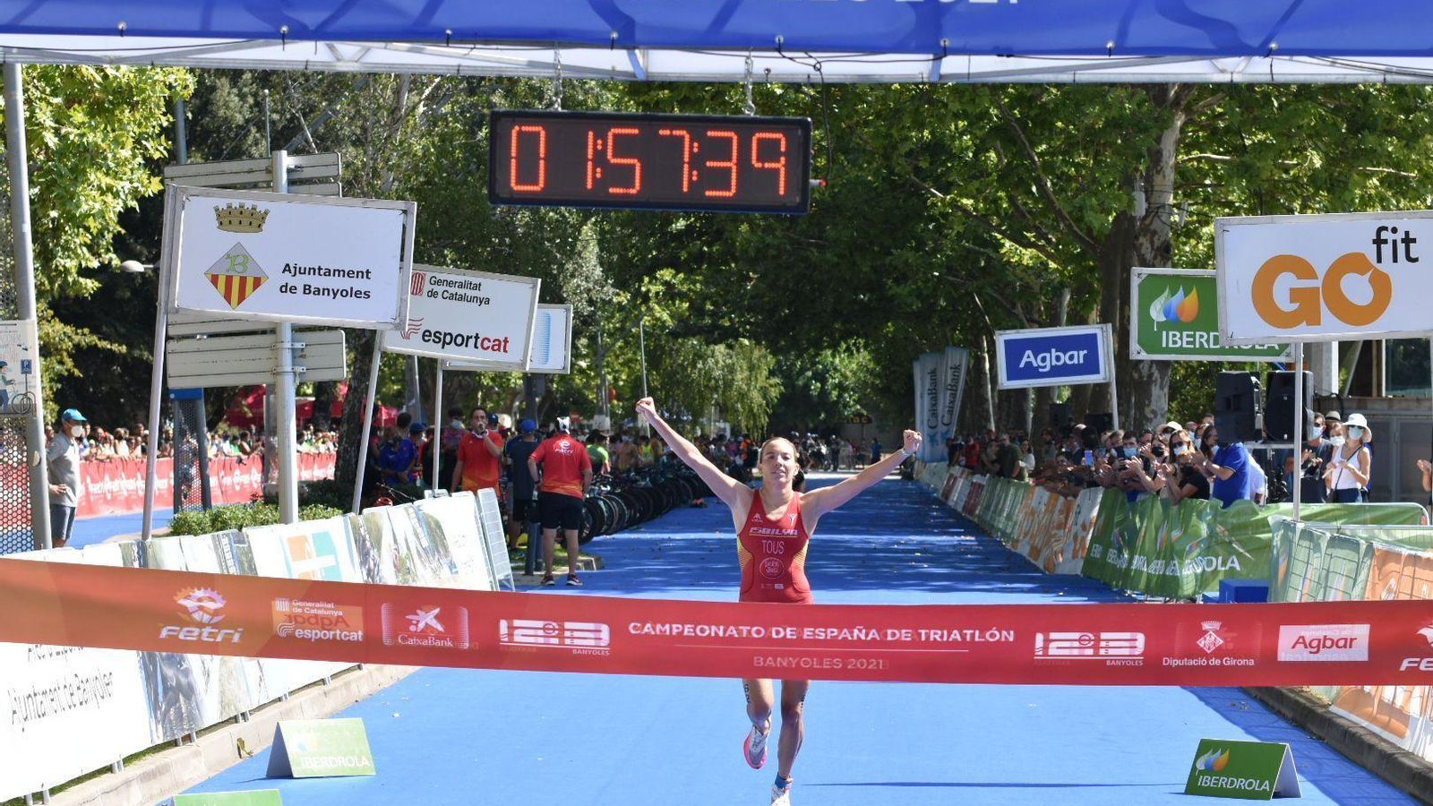 Xisca Tous, en elmomento de proclamarse campeona de España.
