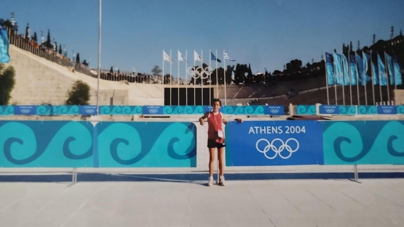 Lola Pulido, en el circuito del maratón de Atenas 2004.