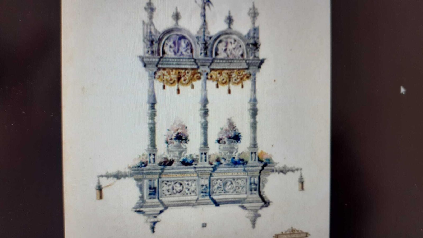 Proyecto del carretón del Rocío de La Palma, de Joaquín Castilla, en poder de la  Hermandad de los Estudiantes de Sevilla.