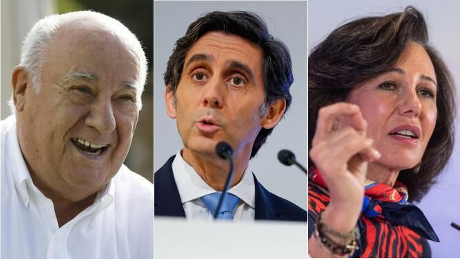 Amancio Ortega, José María Álvarez-Pallete y Ana Patricia Botín.