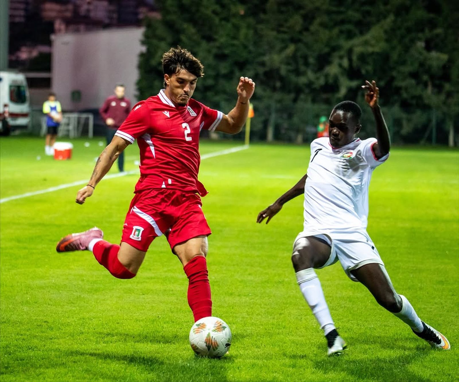 Néstor Senra, durante un partido con Guinea Ecuatorial.