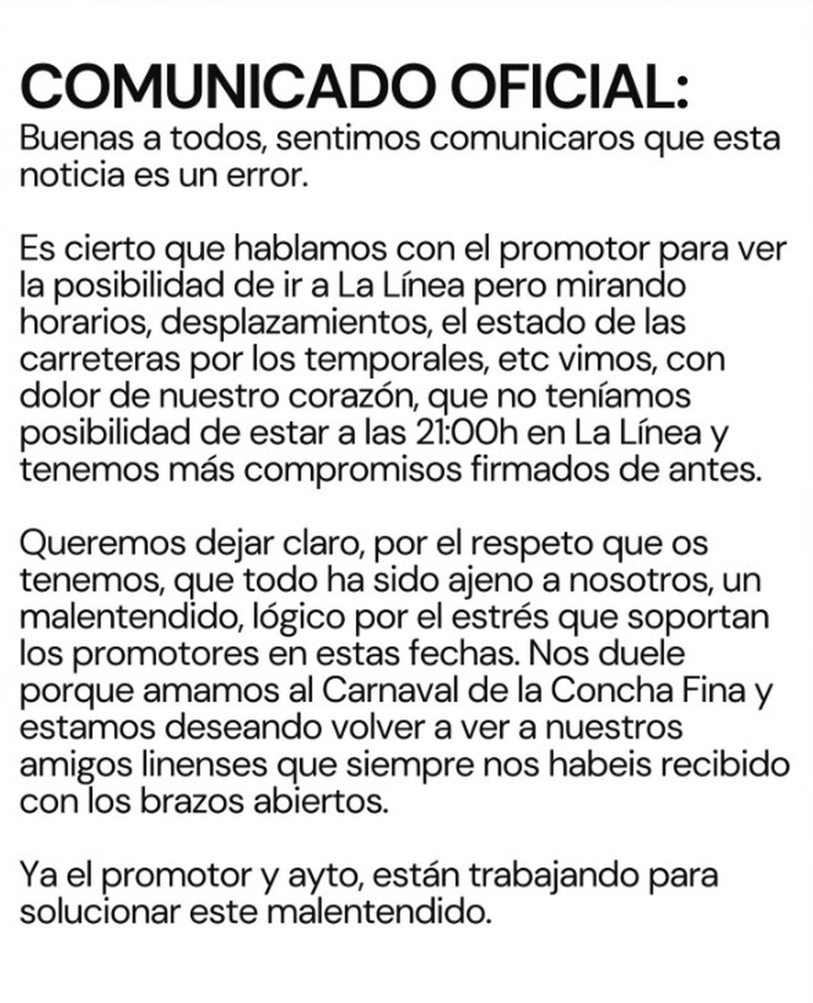 El comunicado de Los Semicuraos