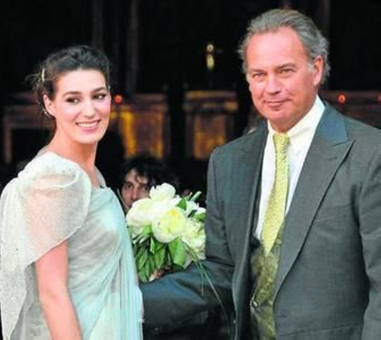 Eugenia y Bertín, ayer, a la entrada de la Iglesia.