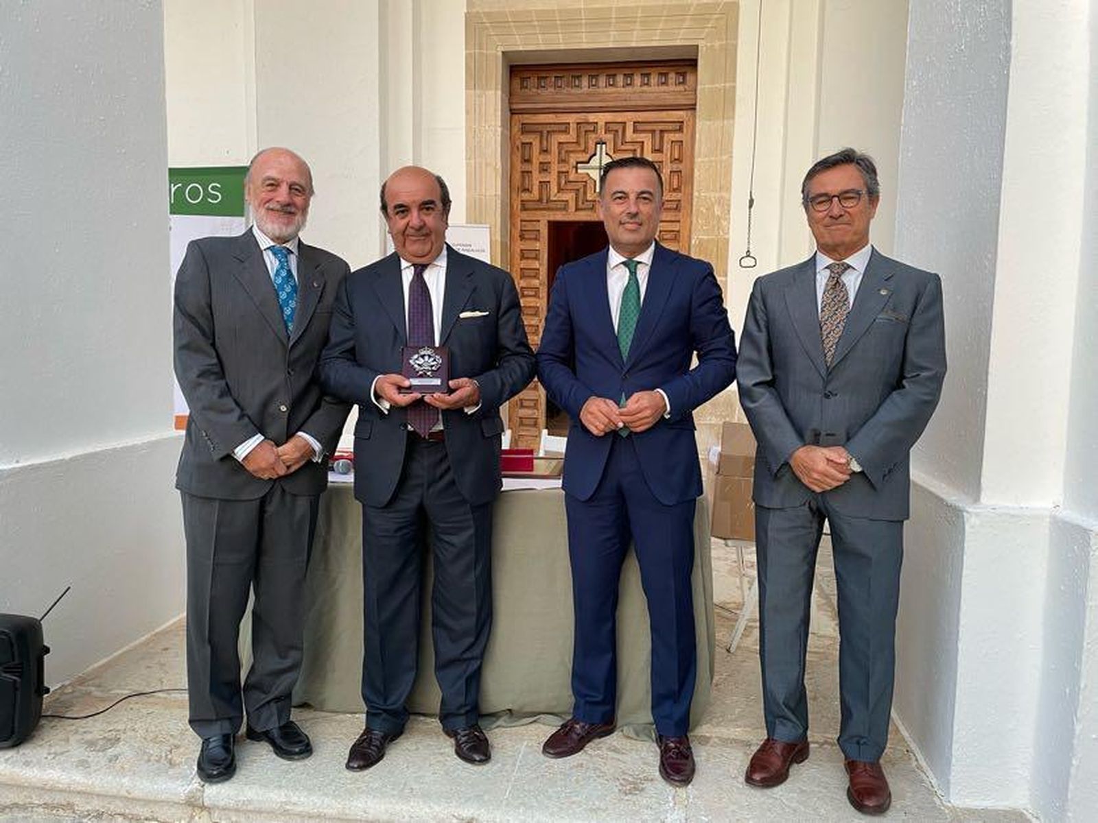 Miguel Ángel otte, Manuel Vázquez, David Gil y Jeronimo Cejudo, durante el acto.